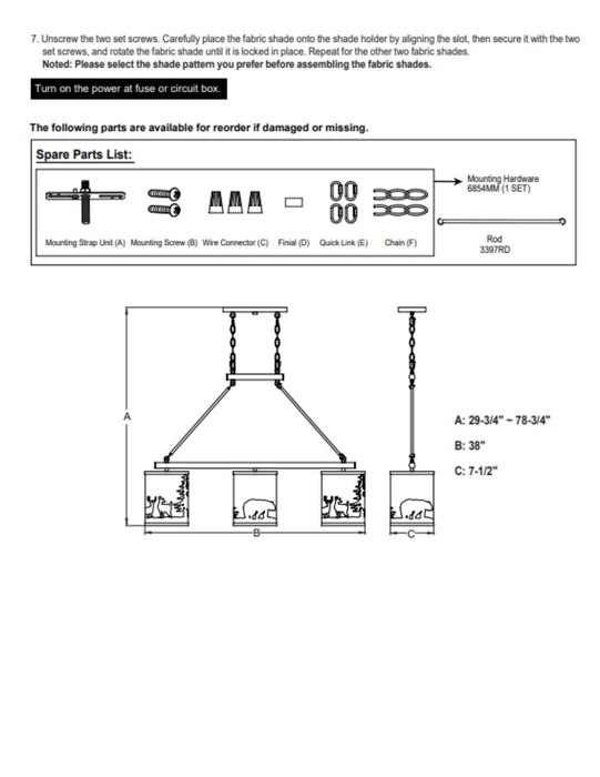 Grand Teton Chandelier Assembly Instructions | The Cabin Shack