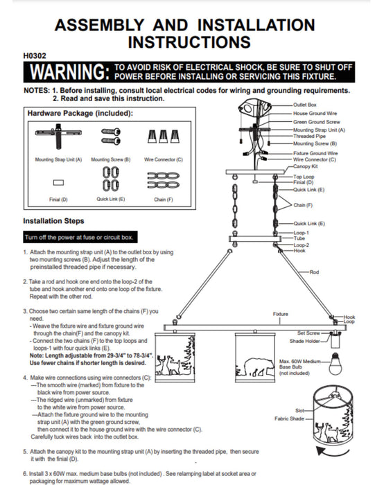 Grand Teton Chandelier Assembly Instructions | The Cabin Shack